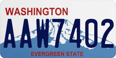 WA license plate AAW7402