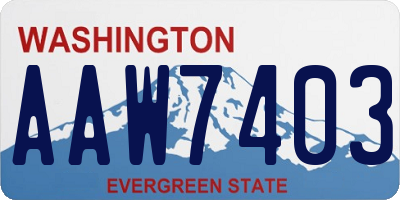 WA license plate AAW7403