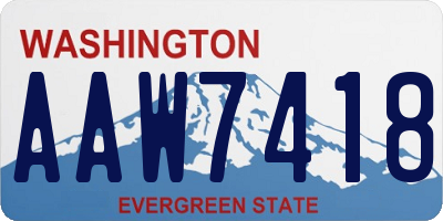 WA license plate AAW7418