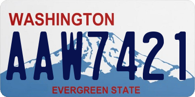 WA license plate AAW7421