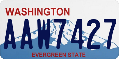 WA license plate AAW7427