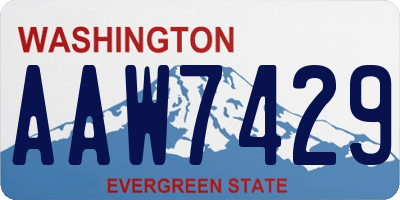 WA license plate AAW7429