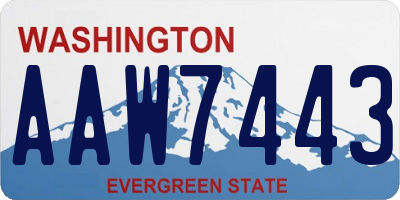 WA license plate AAW7443