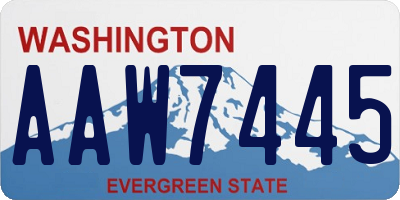 WA license plate AAW7445