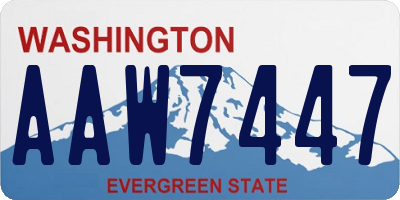WA license plate AAW7447