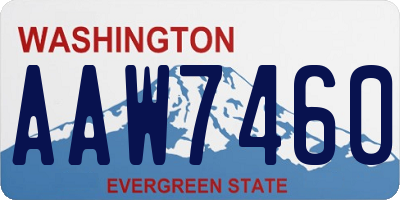 WA license plate AAW7460