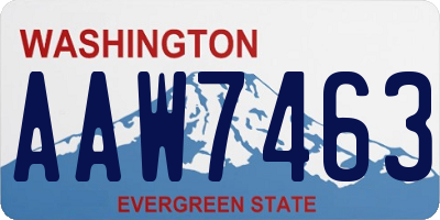 WA license plate AAW7463