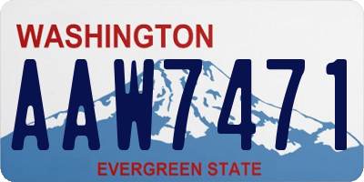 WA license plate AAW7471