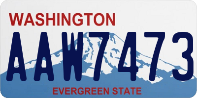 WA license plate AAW7473