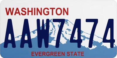 WA license plate AAW7474