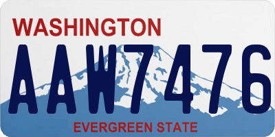 WA license plate AAW7476