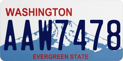 WA license plate AAW7478
