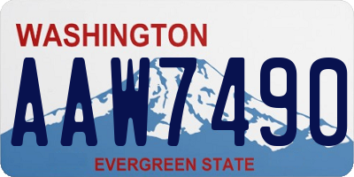 WA license plate AAW7490