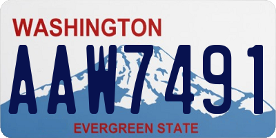 WA license plate AAW7491