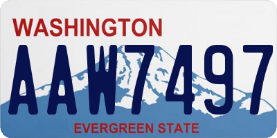 WA license plate AAW7497