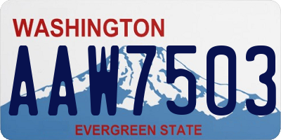 WA license plate AAW7503