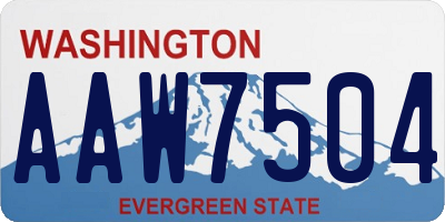 WA license plate AAW7504