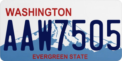 WA license plate AAW7505