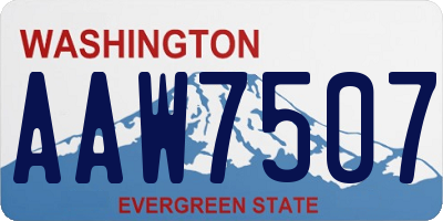 WA license plate AAW7507