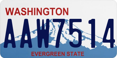 WA license plate AAW7514
