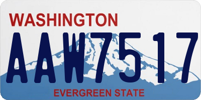 WA license plate AAW7517