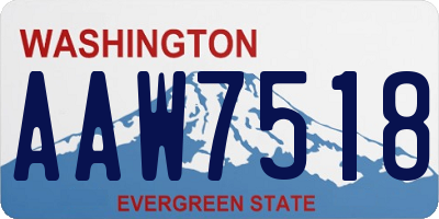 WA license plate AAW7518