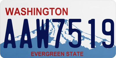 WA license plate AAW7519