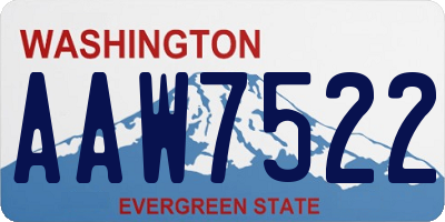 WA license plate AAW7522