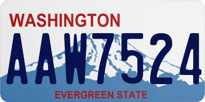 WA license plate AAW7524