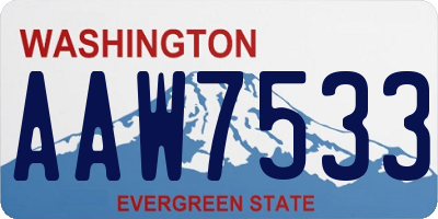 WA license plate AAW7533
