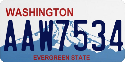 WA license plate AAW7534