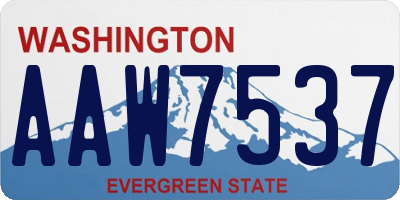 WA license plate AAW7537