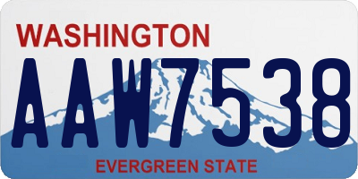 WA license plate AAW7538