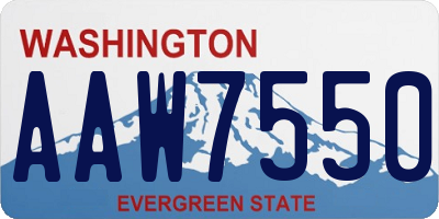 WA license plate AAW7550
