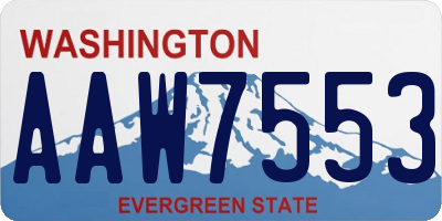 WA license plate AAW7553