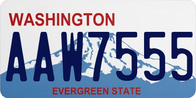 WA license plate AAW7555