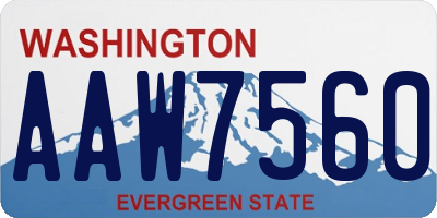 WA license plate AAW7560