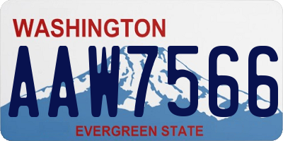 WA license plate AAW7566
