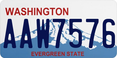 WA license plate AAW7576
