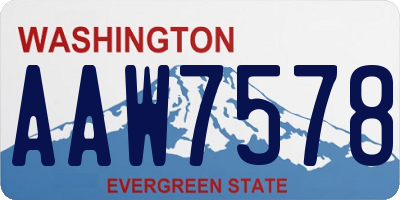 WA license plate AAW7578
