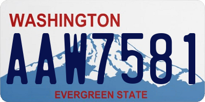 WA license plate AAW7581