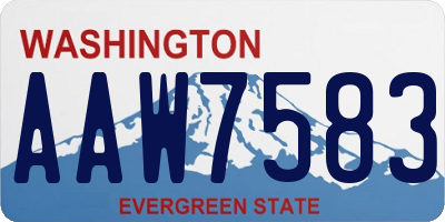 WA license plate AAW7583