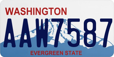 WA license plate AAW7587