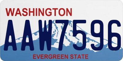 WA license plate AAW7596