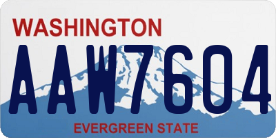 WA license plate AAW7604