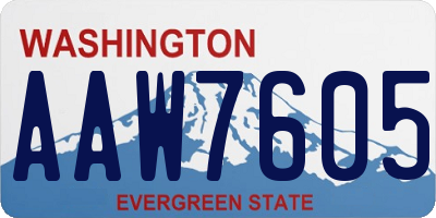 WA license plate AAW7605