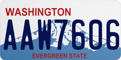 WA license plate AAW7606