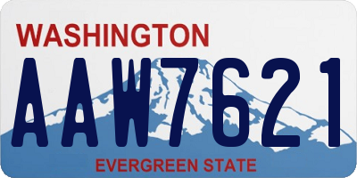 WA license plate AAW7621