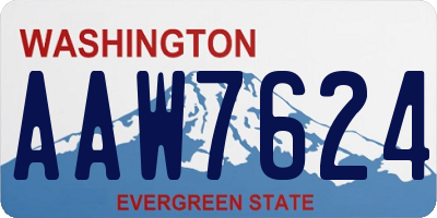 WA license plate AAW7624