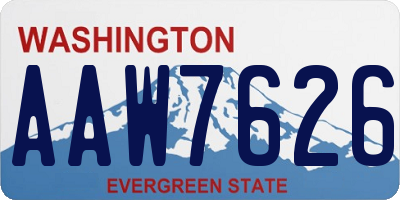 WA license plate AAW7626
